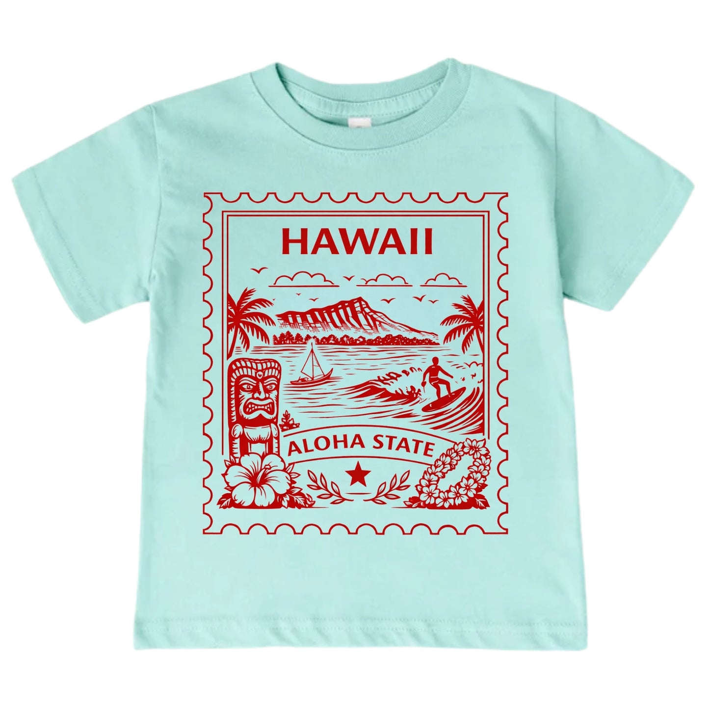 Hawaii Aloha State Kids Vintage Postage Stamp T-Shirt