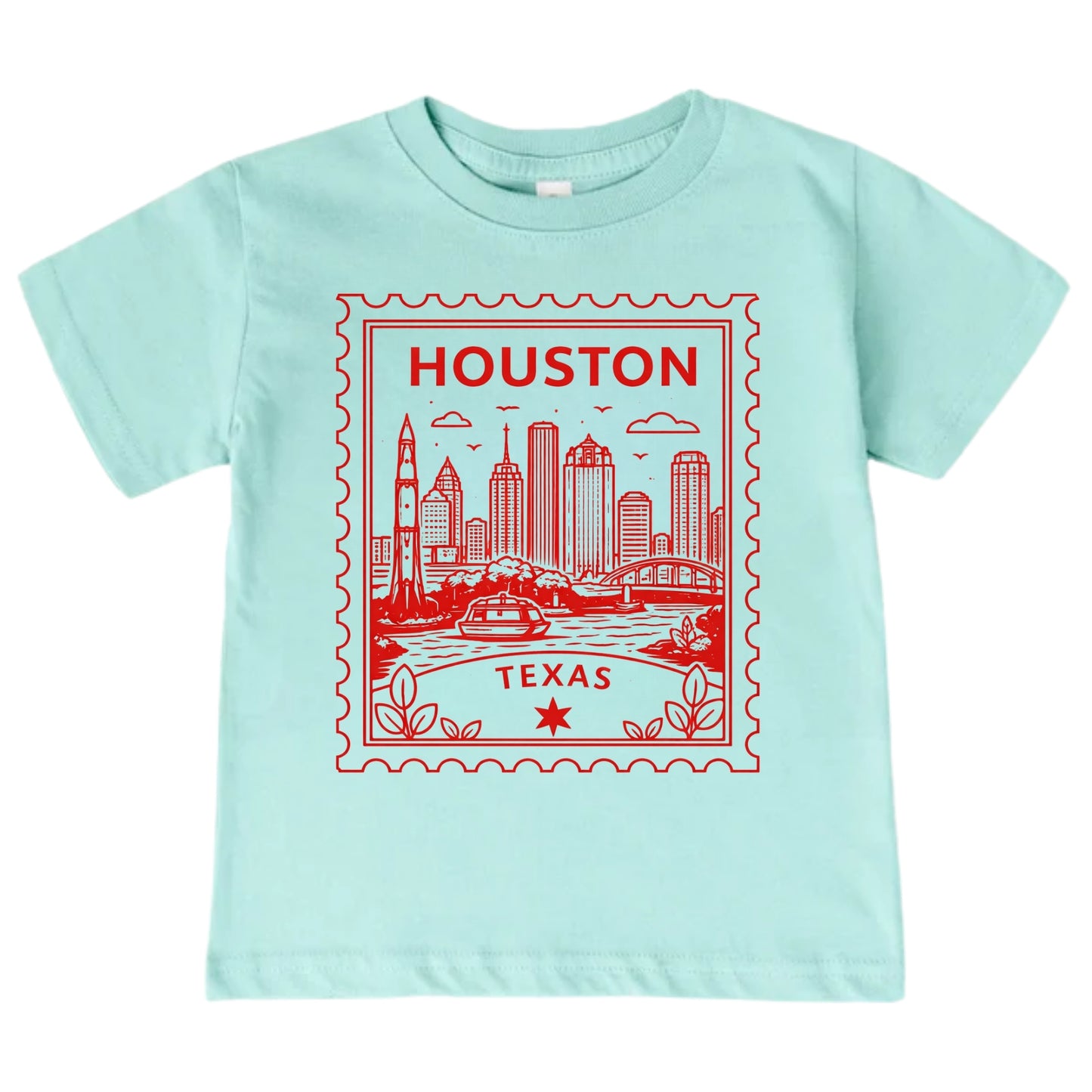 Houston Texas Kids Vintage Postage Stamp T-Shirt