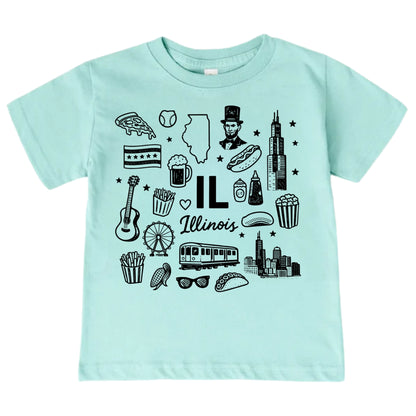 Illinois Icons Kids T-Shirt