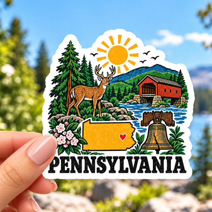 Pennsylvania Retro Sticker