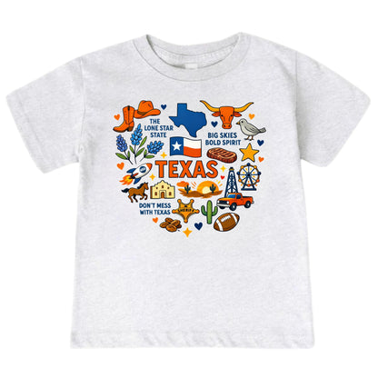 Kids Texas State Symbols T-Shirt