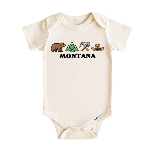 Montana Baby Onesie ®, Treasure State Baby Bodysuit for Boys Girls
