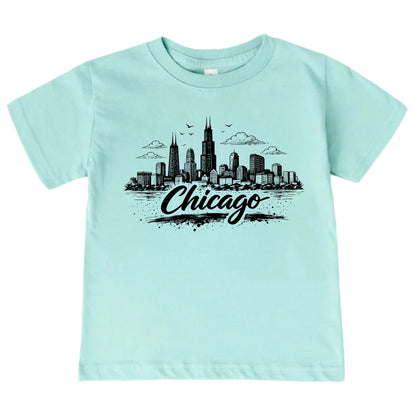 Chicago Kids Skyline T-Shirt - City Souvenir Toddler Tee