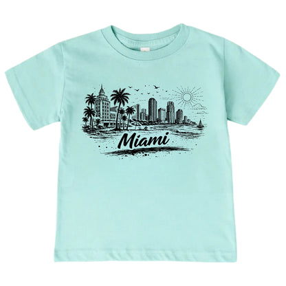 Miami Kids Skyline T-Shirt - City Souvenir Toddler Tee