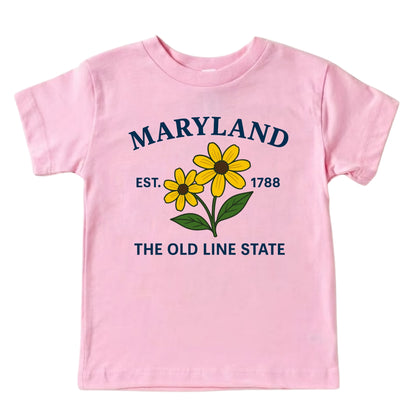 Maryland Black-Eyed Susan Floral Kids T-Shirt