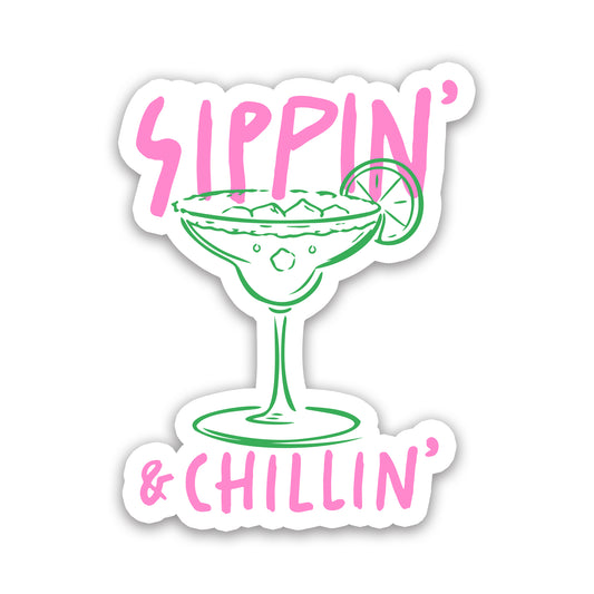 Sippin' and Chillin' Margarita Cocktail Sticker