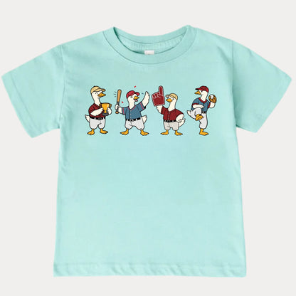 Funny Baseball Ducks Kids T-Shirt