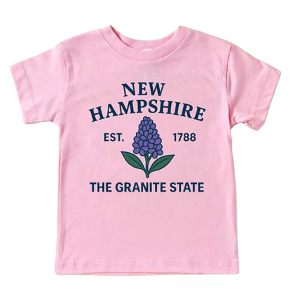 New Hampshire Purple Lilac Floral Kids T-Shirt
