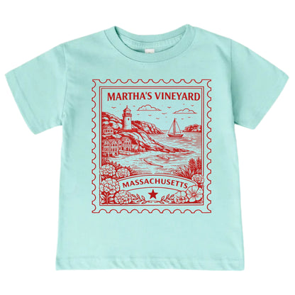 Martha's Vineyard Massachusetts Kids Vintage Postage Stamp T-Shirt