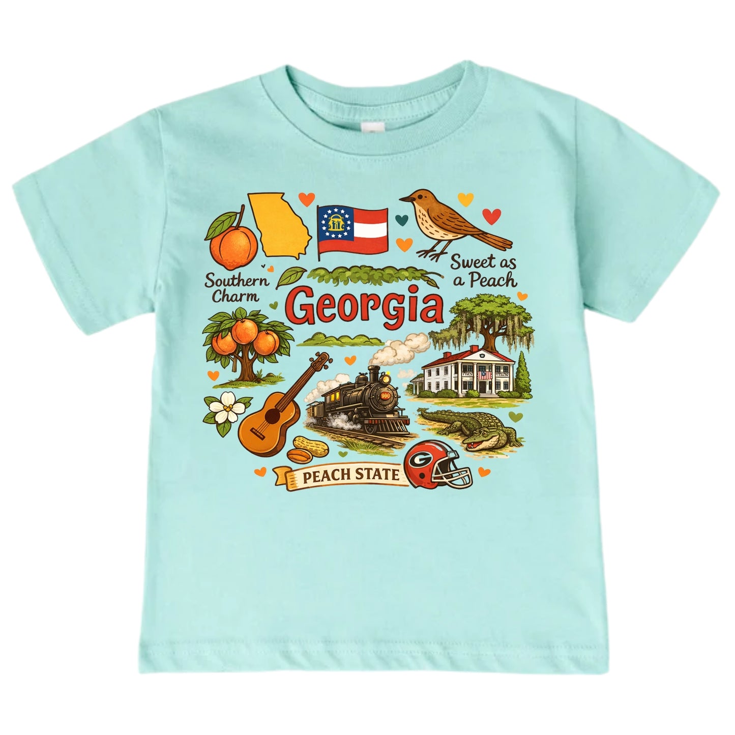 Georgia State Symbols Kids T-Shirt
