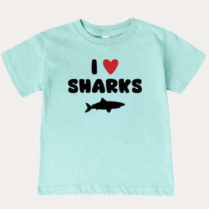 I Love Sharks Kids T-Shirt