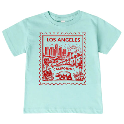 Los Angeles California Kids Vintage Postage Stamp T-Shirt