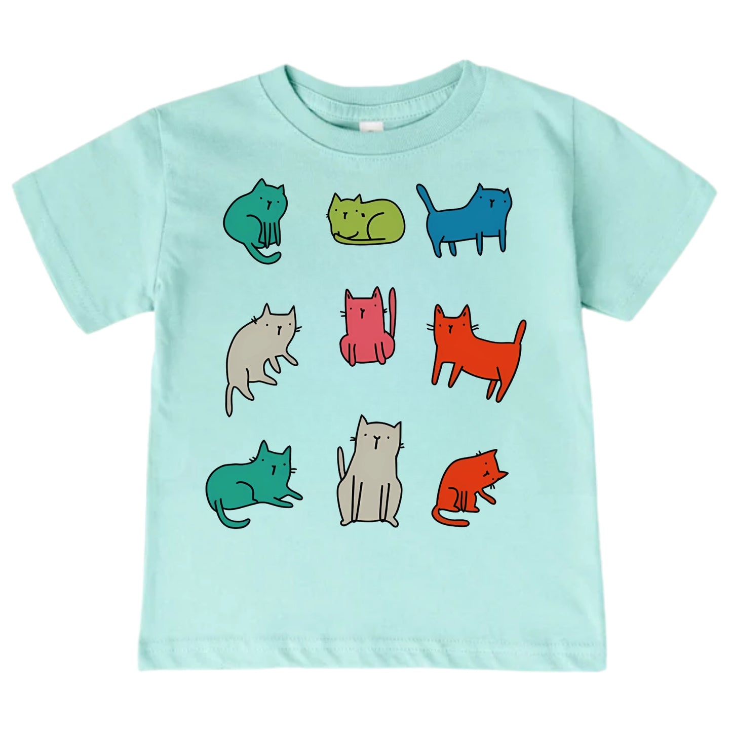 Colorful Doodle Cats Kids T-Shirt