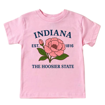 Indiana Peony Flower Kids T-Shirt