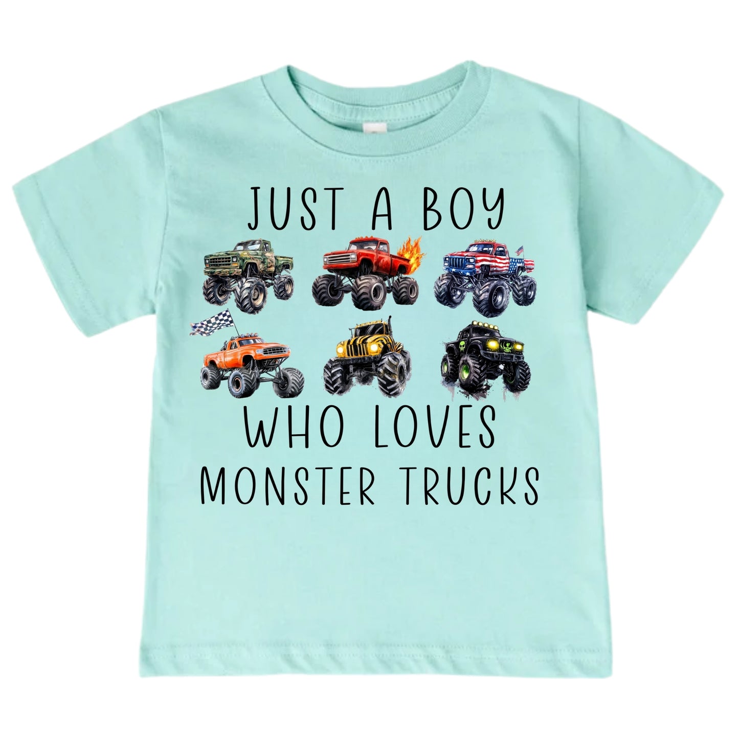 Just A Boy Who Loves Monster Trucks Shirt