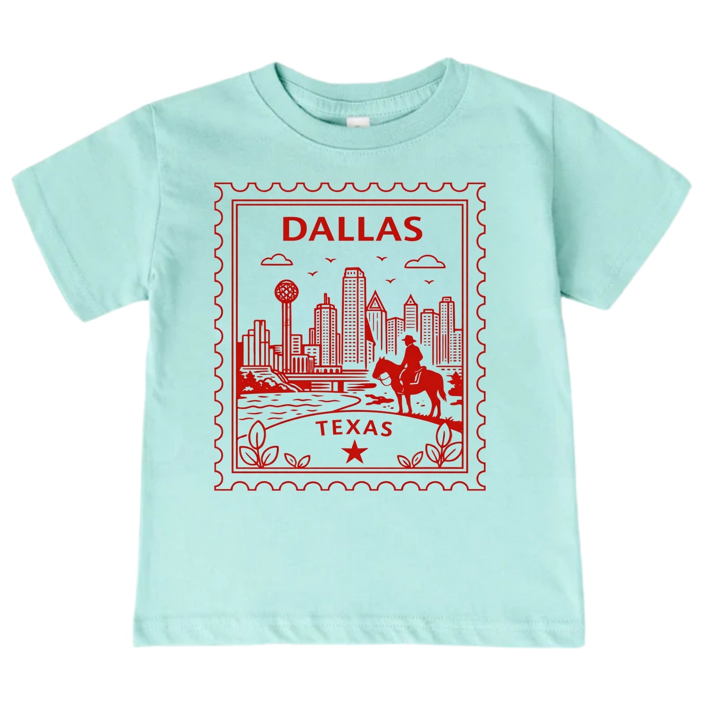 Dallas Texas Kids Vintage Postage Stamp T-Shirt