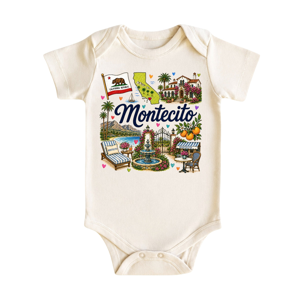 Montecito California Baby Bodysuit for Boys Girls