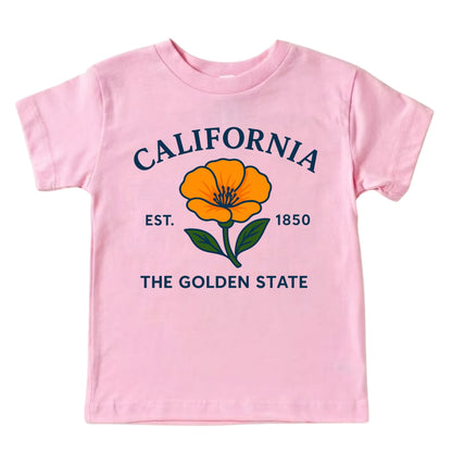 California Golden Poppy Flower Kids T-Shirt