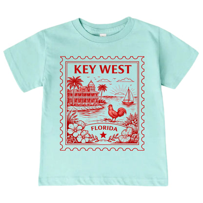 Key West Florida Kids Vintage Postage Stamp T-Shirt