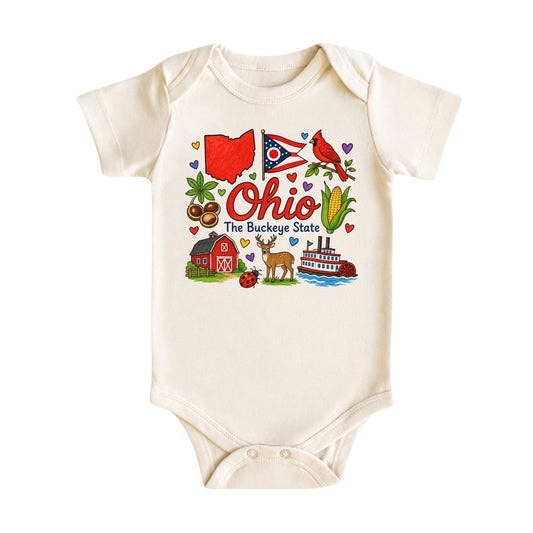 Ohio Baby Bodysuit for Boys Girls