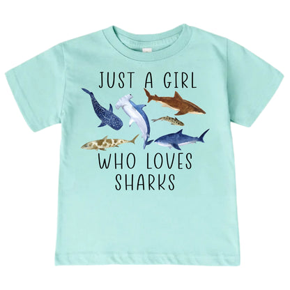 Just A Girl Who Loves Sharks Shirt