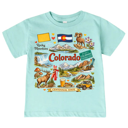 Colorado State Symbols Kids T-Shirt