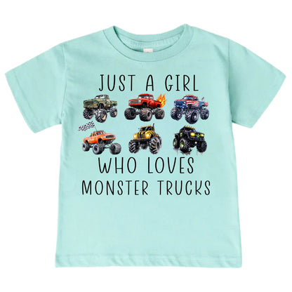 Just A Girl Who Loves Monster Trucks Shirt