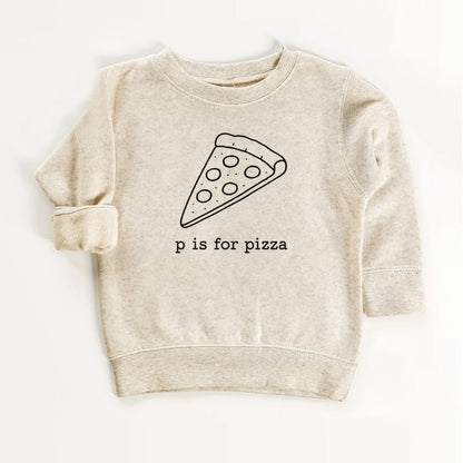 P Is for Pizza Kids Shirt | Minimal Pizza Graphic Tee for Babies & Toddlers