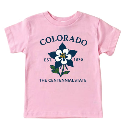 Colorado Rocky Mountain Columbine Kids T-Shirt