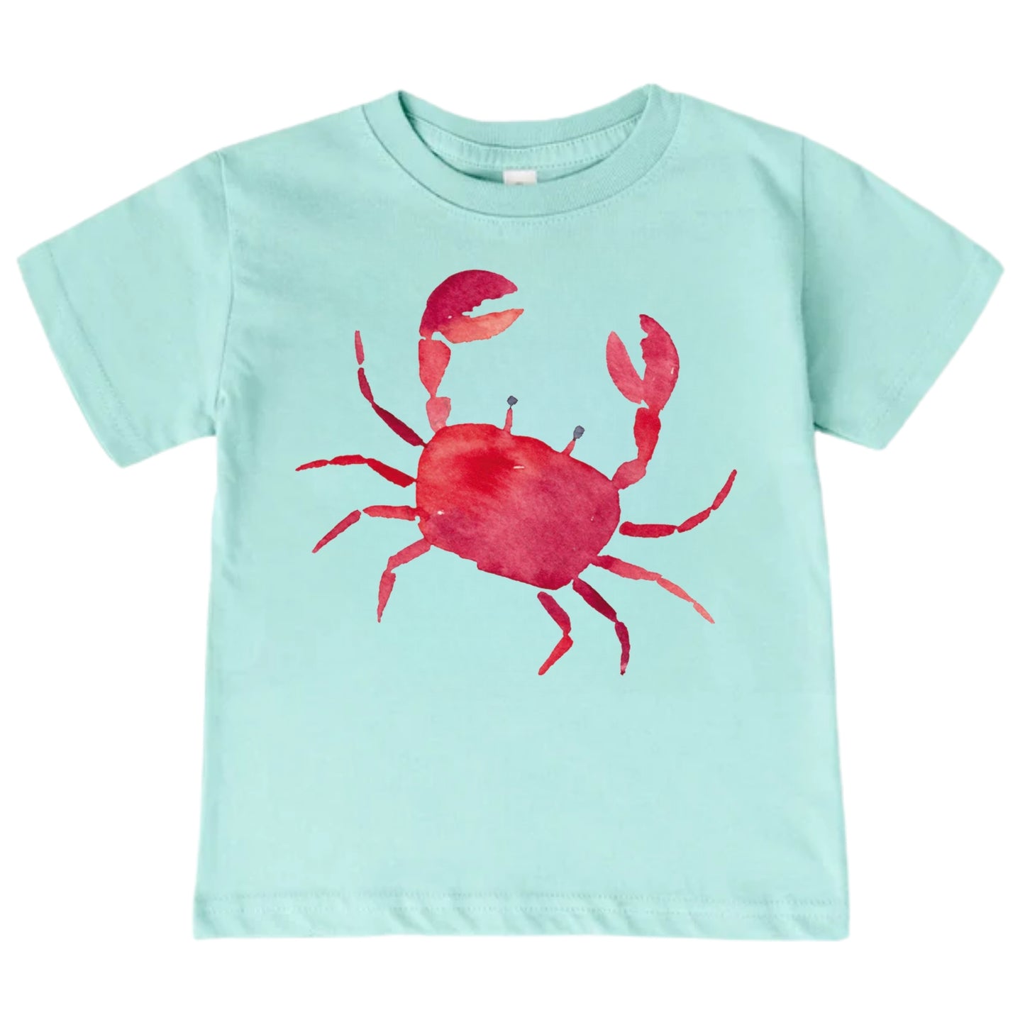 Watercolor Red Crab Kids Cotton T-Shirt