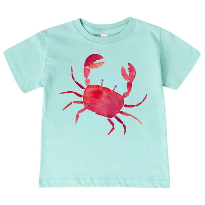 Watercolor Red Crab Kids Cotton T-Shirt