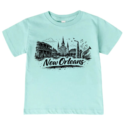 New Orleans Kids Skyline T-Shirt - City Souvenir Toddler Tee