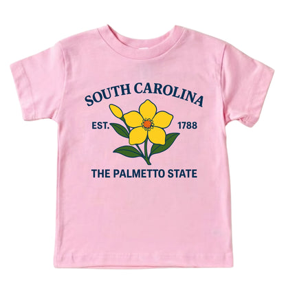 South Carolina Yellow Jessamine Floral Kids T-Shirt