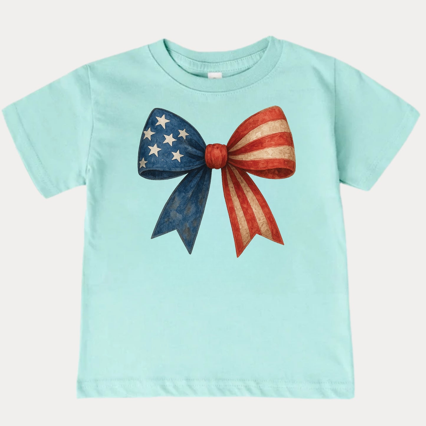 Kids American Flag Bow T-Shirt