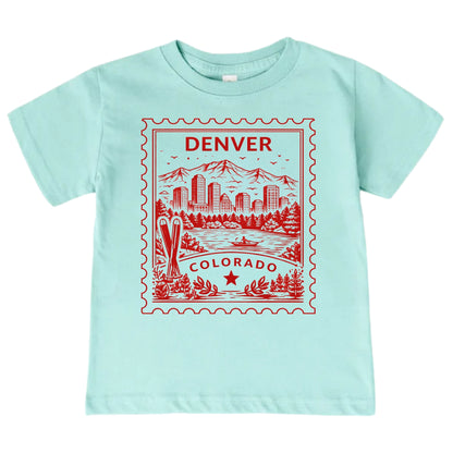 Denver Colorado Kids Vintage Postage Stamp T-Shirt
