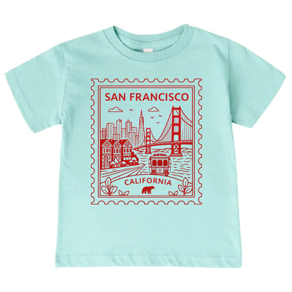 San Francisco California Kids Vintage Postage Stamp T-Shirt