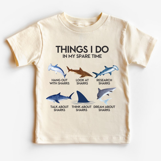 Things I Do In My Spare Time - Shark Kids Shirt