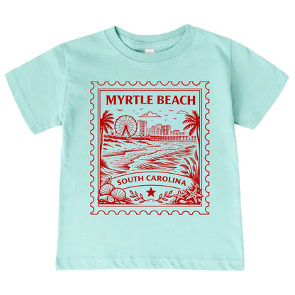 Myrtle Beach South Carolina Kids Vintage Postage Stamp T-Shirt