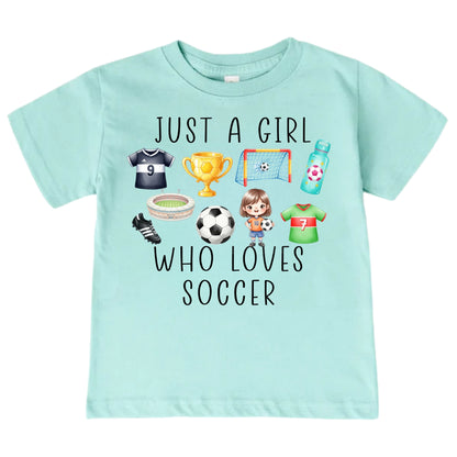 Just A Girl Who Loves Soccer Kids T-Shirt