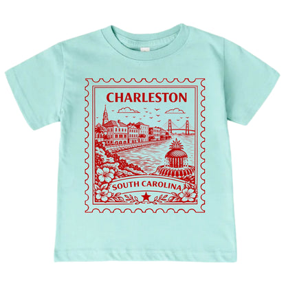 Charleston South Carolina Kids Vintage Postage Stamp T-Shirt
