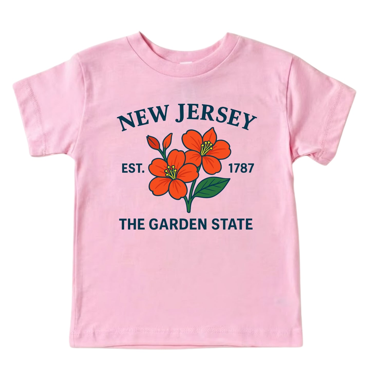 New Jersey Violet Floral Kids T-Shirt