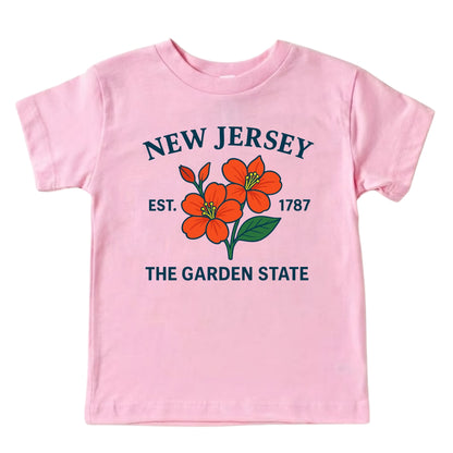 New Jersey Violet Floral Kids T-Shirt