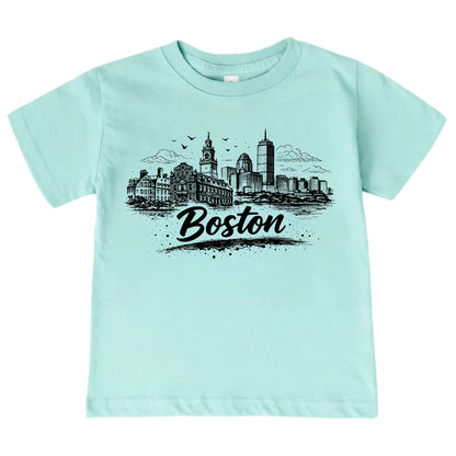 Boston Kids Skyline T-Shirt - City Souvenir Toddler Tee