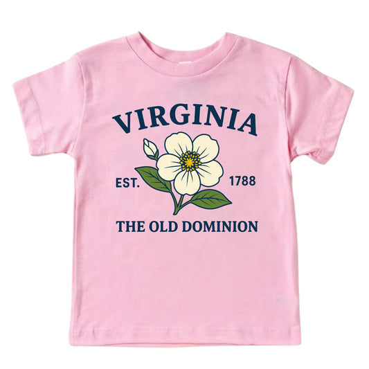 Virginia Dogwood Floral Kids T-Shirt