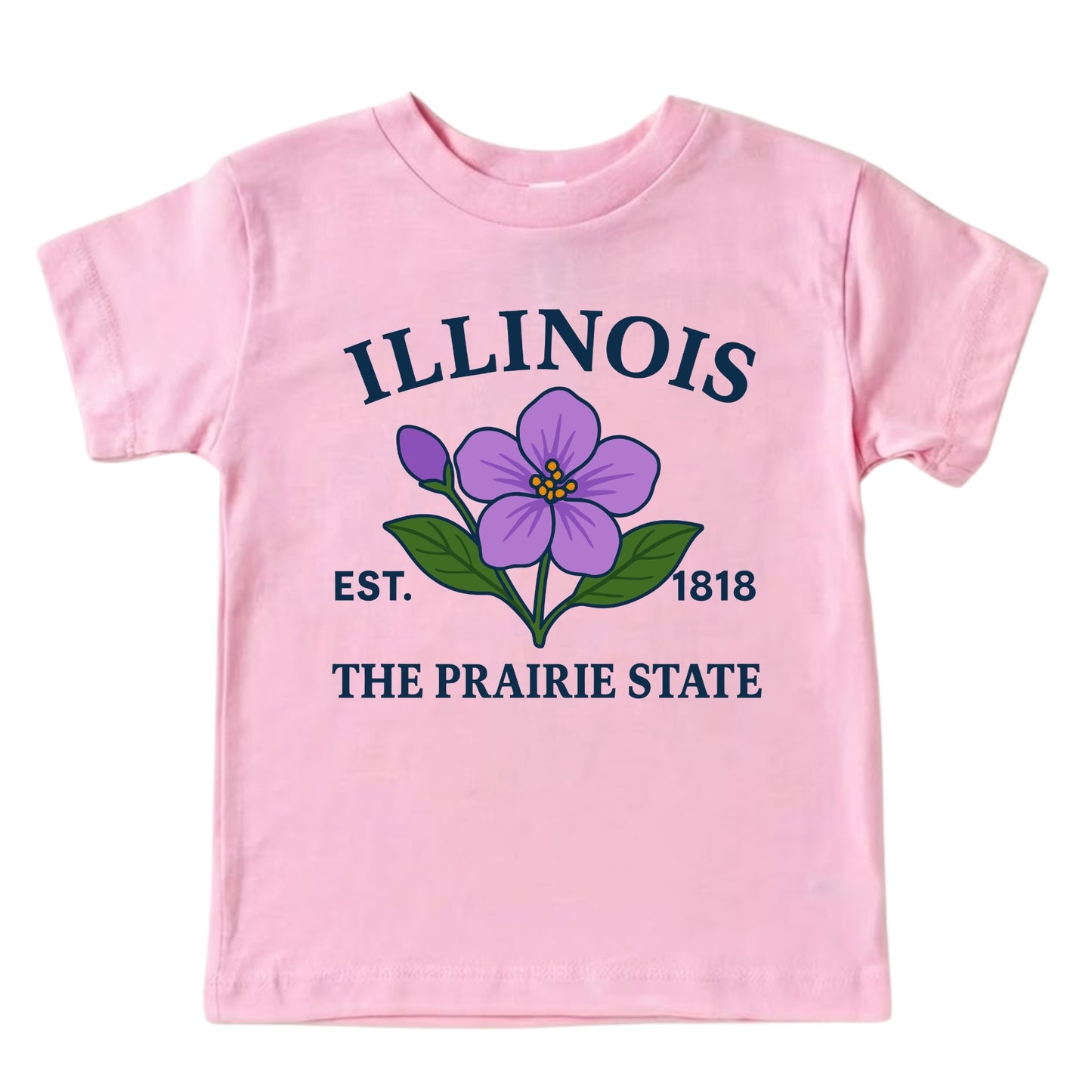 Illinois Purple Violet Floral Kids T-Shirt