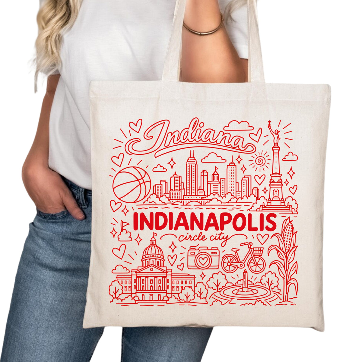 Indianapolis Symbols Tote Bag