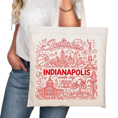 Indianapolis Symbols Tote Bag