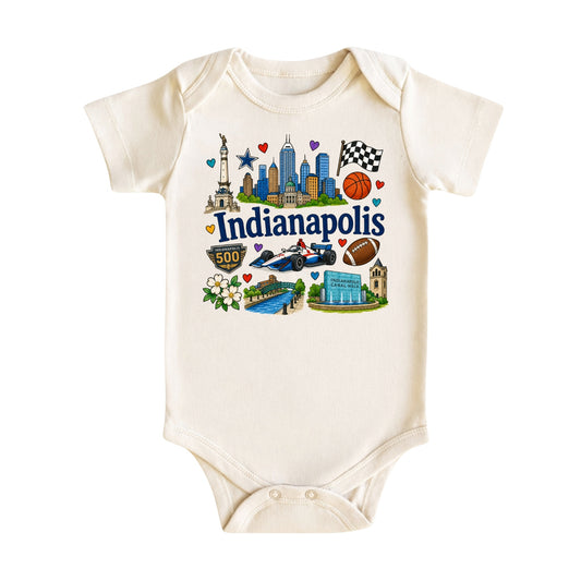 Indianapolis Baby Bodysuit for Boys Girls
