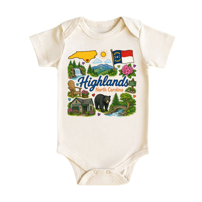 Highlands North Carolina Kids T-Shirt