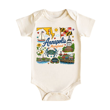 Annapolis Maryland Baby Bodysuit for Boys Girls
